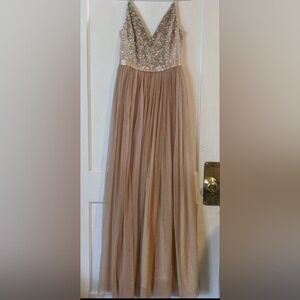BHLDN Avery Champagne Dress Anthropologie Size 2 Fairy Mermaid Whimsy Festival